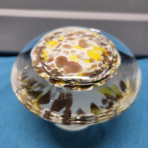 3" Hand Blown Glass Mushroom Paperweight or Table Decor - Picture 3 of 10